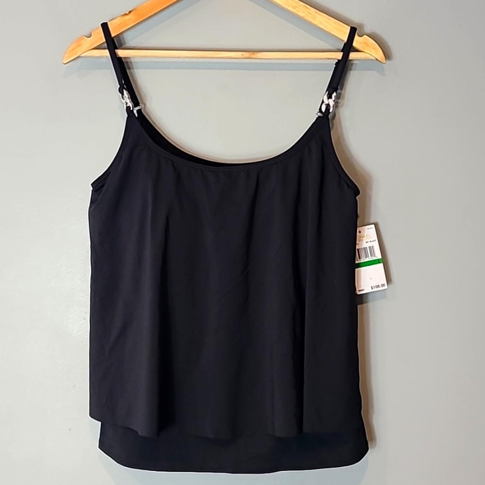Michael Kors Black Swim Coverup with Adjustable Straps